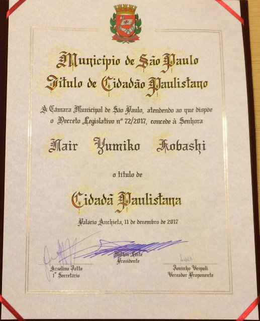 Nair Kobashi - Cidadã Paulistana